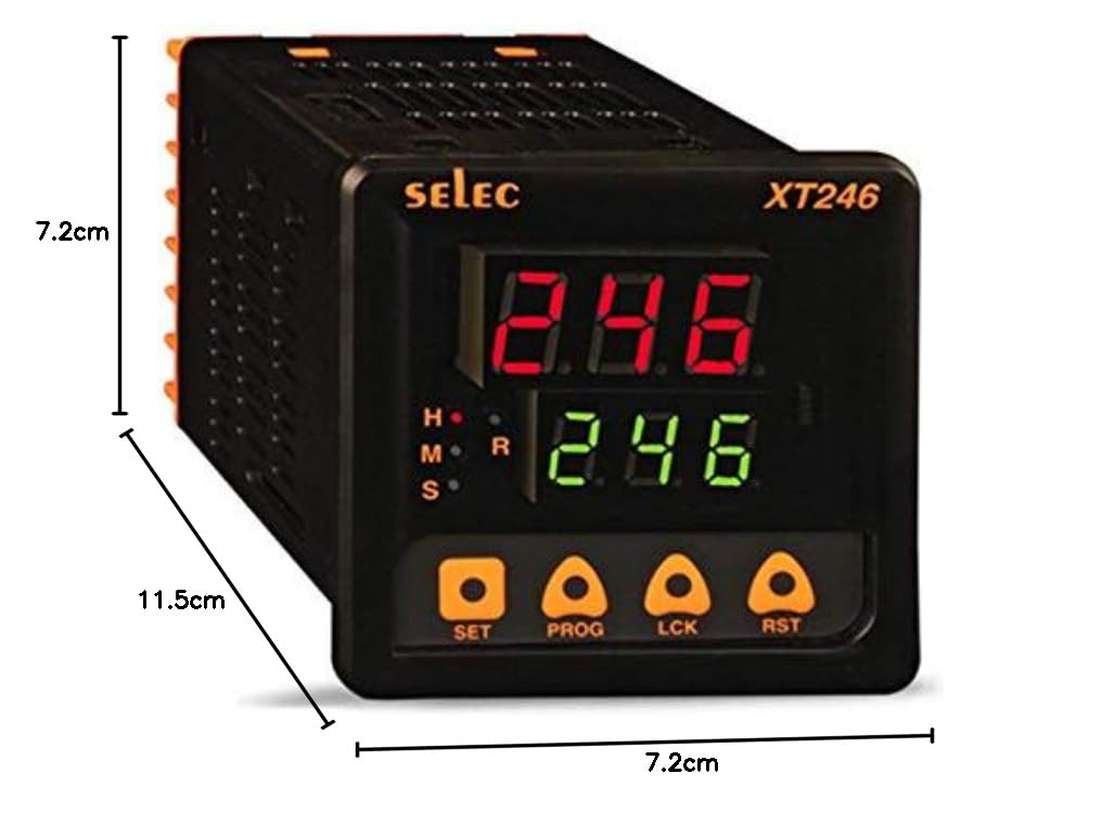 Selec Make Multifunction Timer, 6 Time Ranges, Size : 72 x 72mm